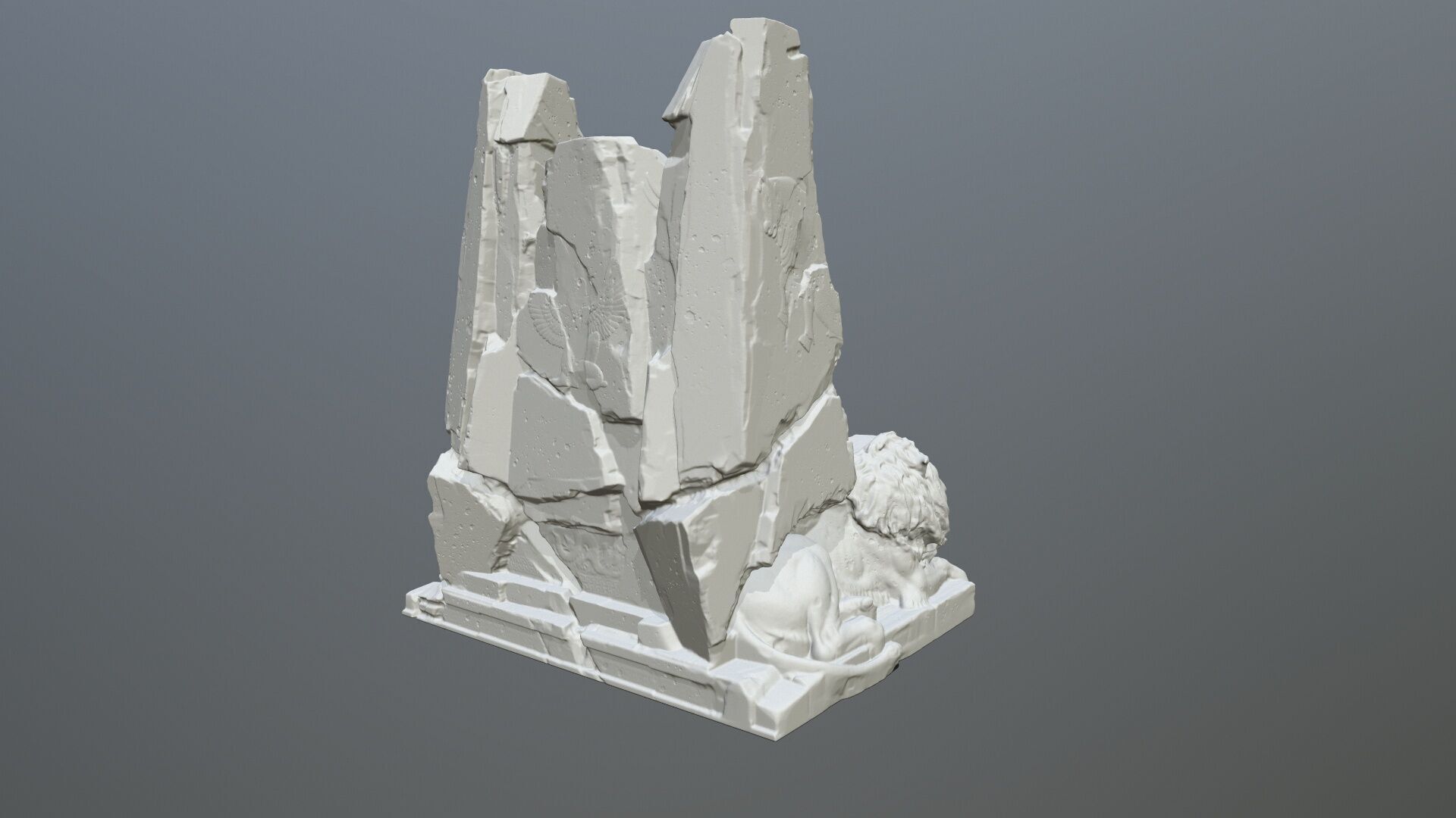 print lion throne 3D print model_6