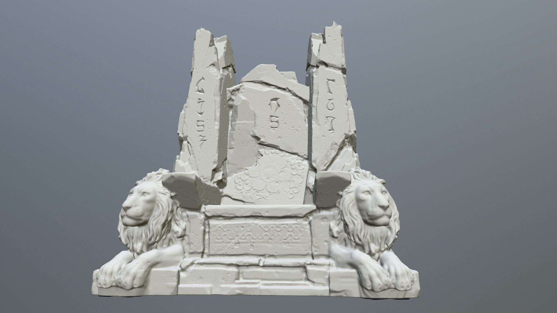print lion throne 3D print model_1