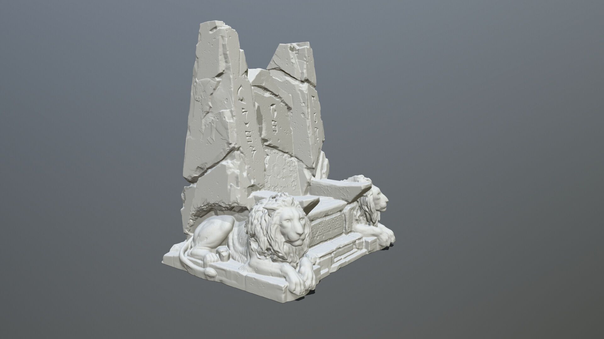 print lion throne 3D print model_8