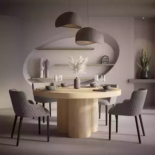 Wabi-sabi Dining room Interior Scene