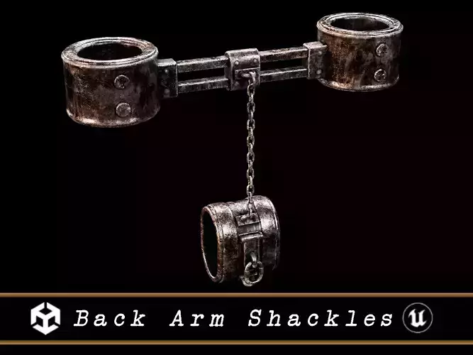 Medieval Back Arm Shackles  Low-poly 3D model