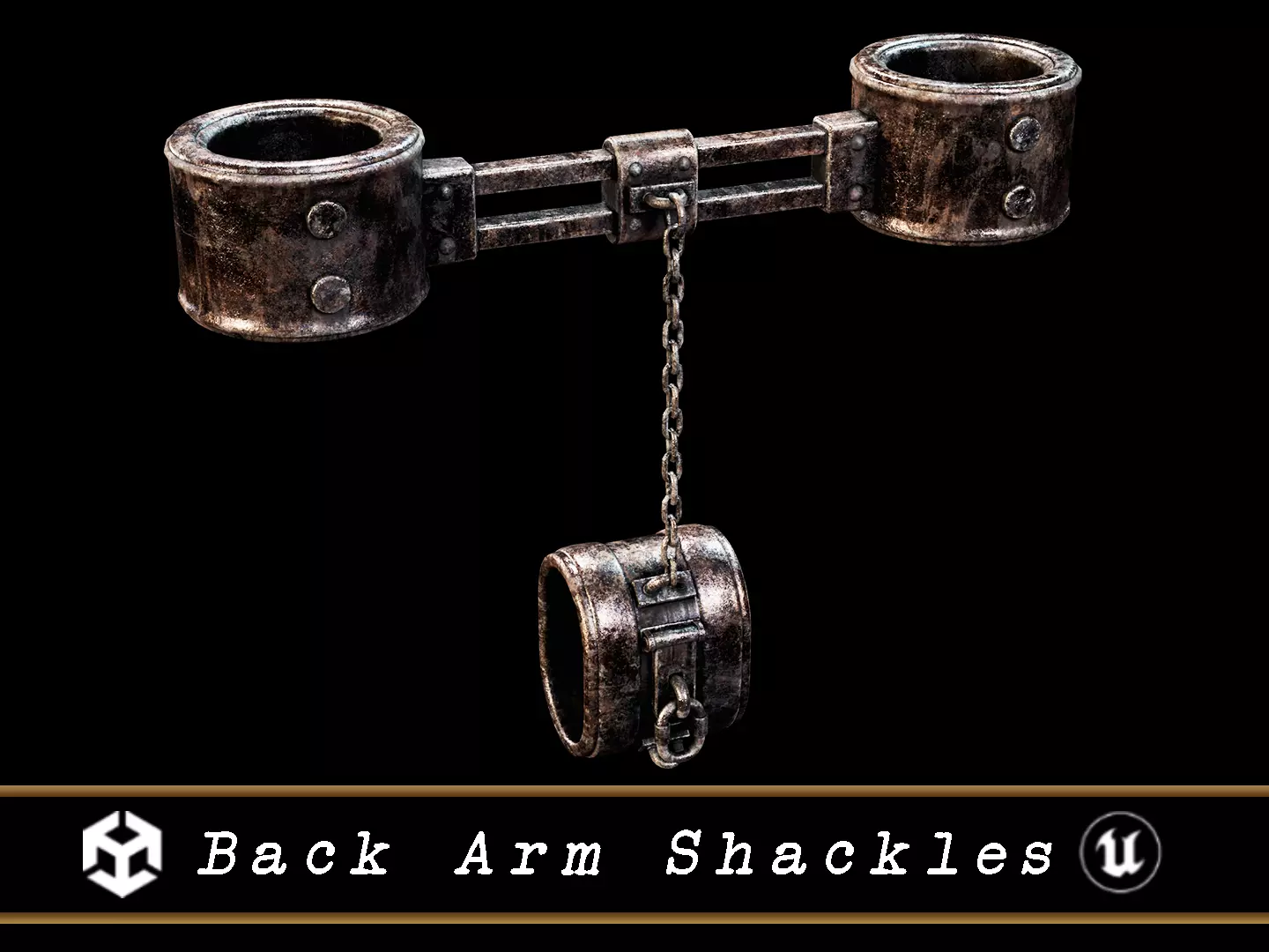 Medieval Back Arm Shackles Low-poly 3D model