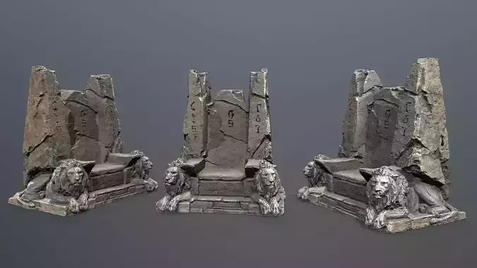 Lion Stone Throne