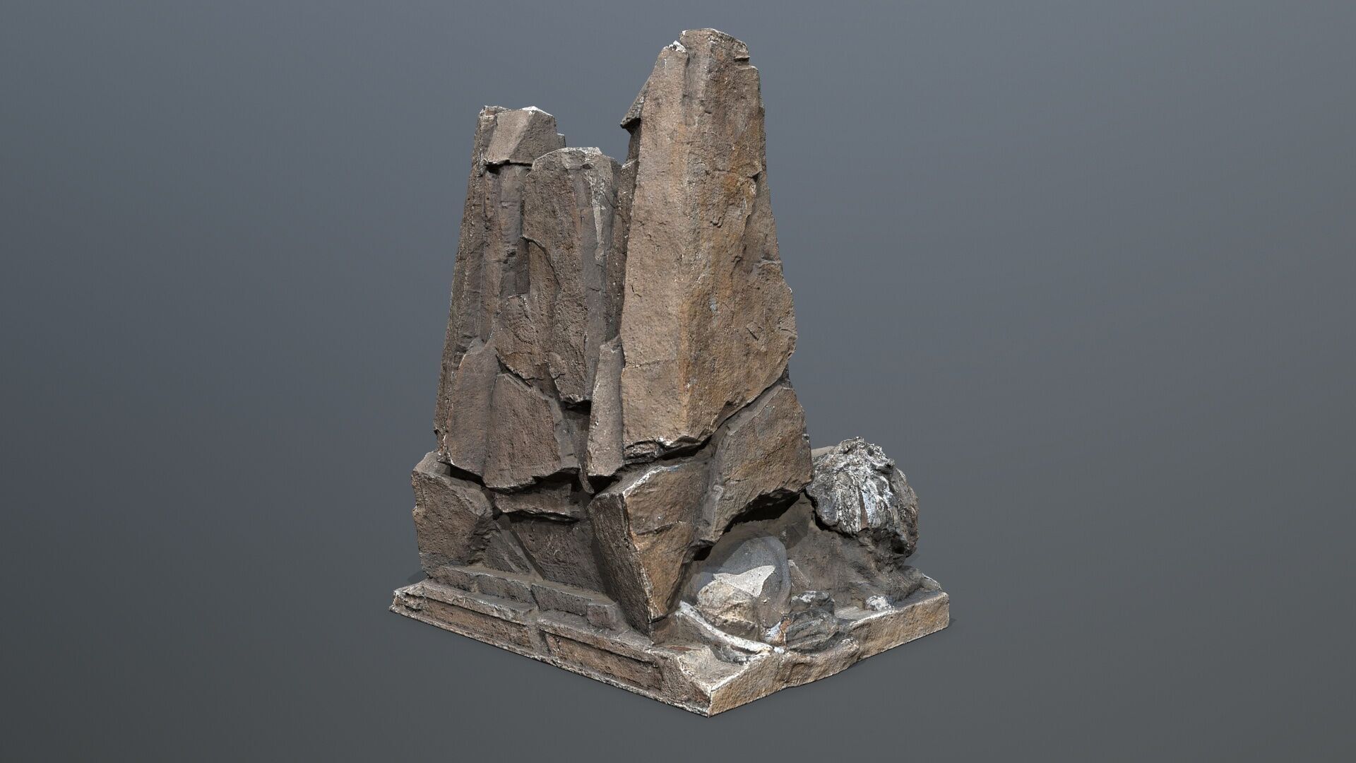 Lion Stone Throne Low-poly 3D model_8