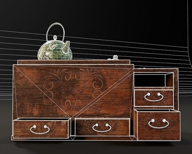 Japanese Grill Hibachi Set   Low-poly 3D model 7
