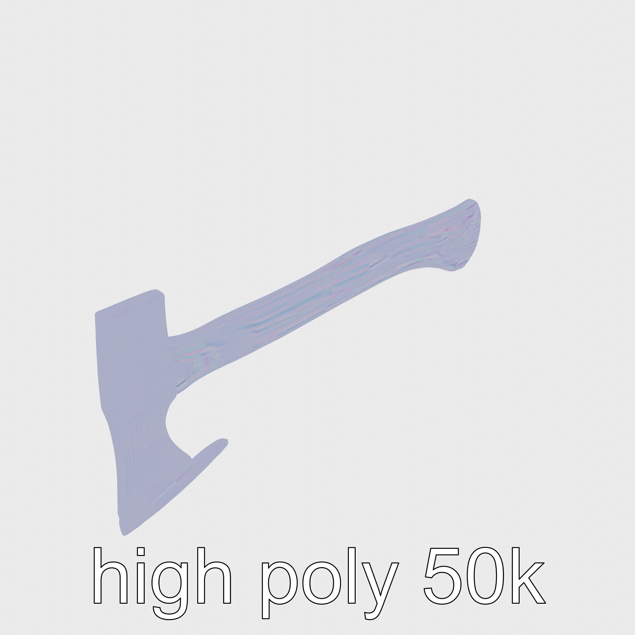 Steel Ice Axe Classic Model Pack Low-poly 3D model_17