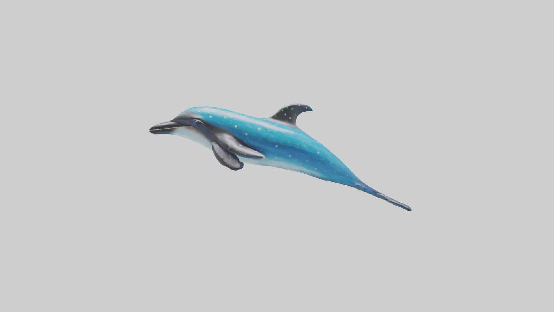 Spotted Dolphin statue model 3D model_0