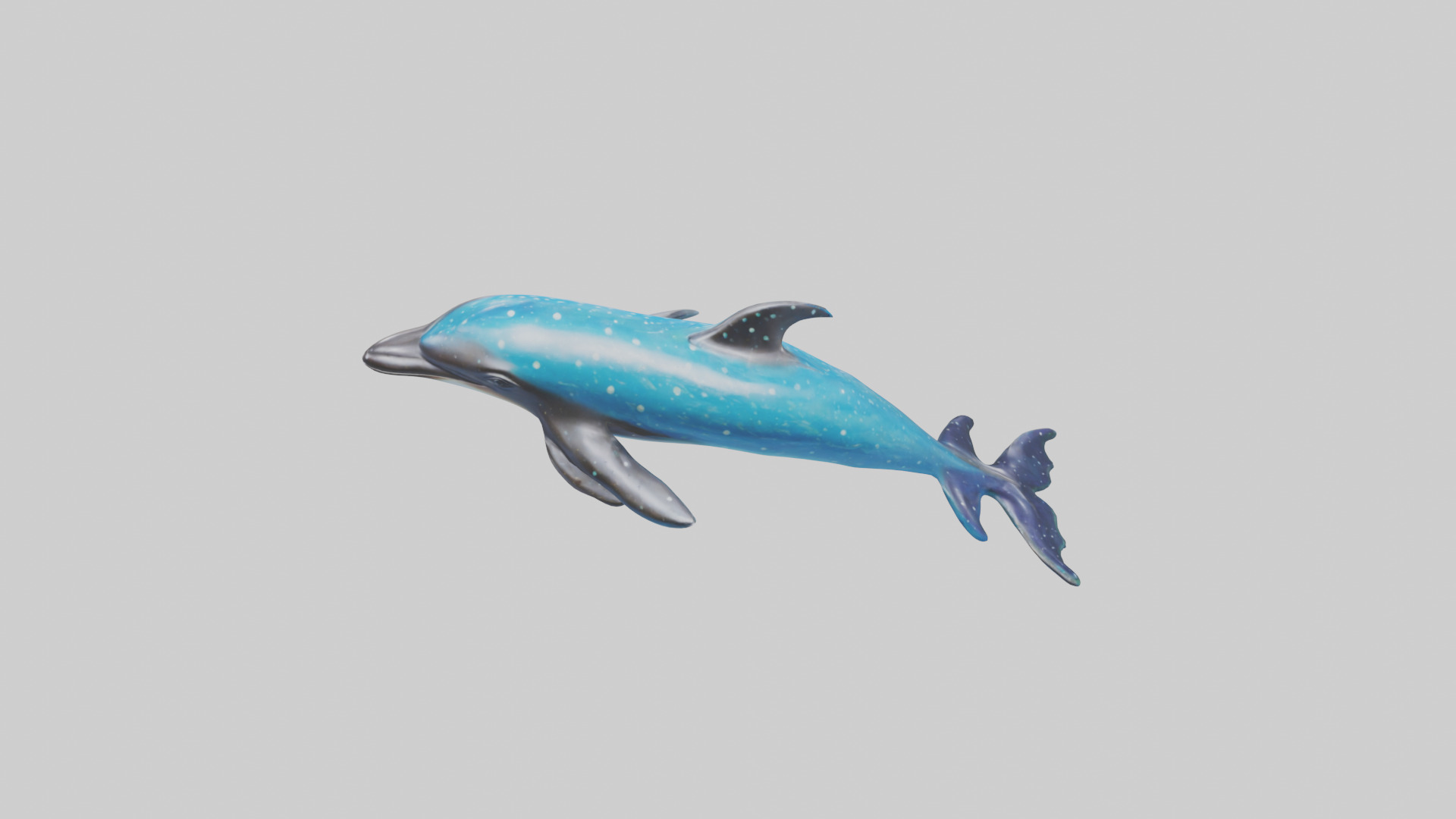 Spotted Dolphin statue model 3D model_15