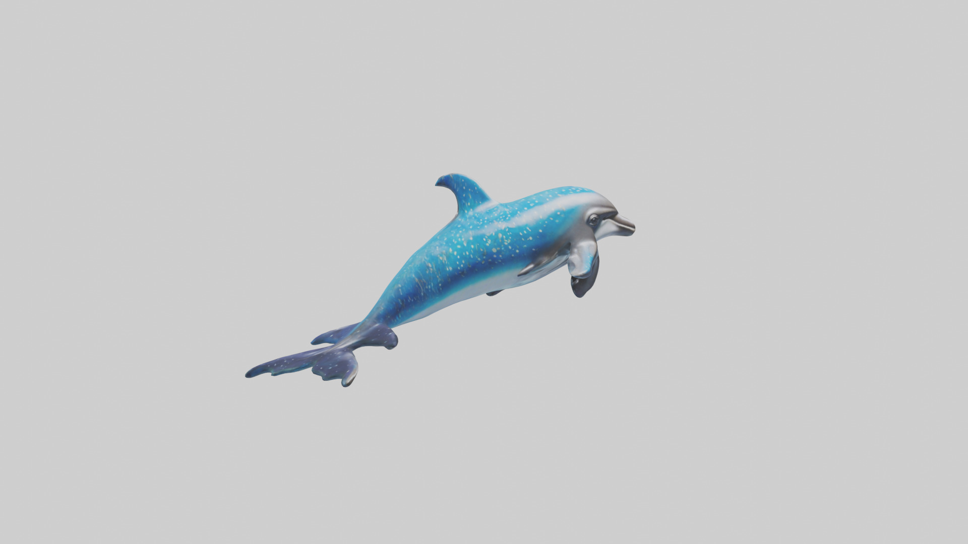 Spotted Dolphin statue model 3D model_11