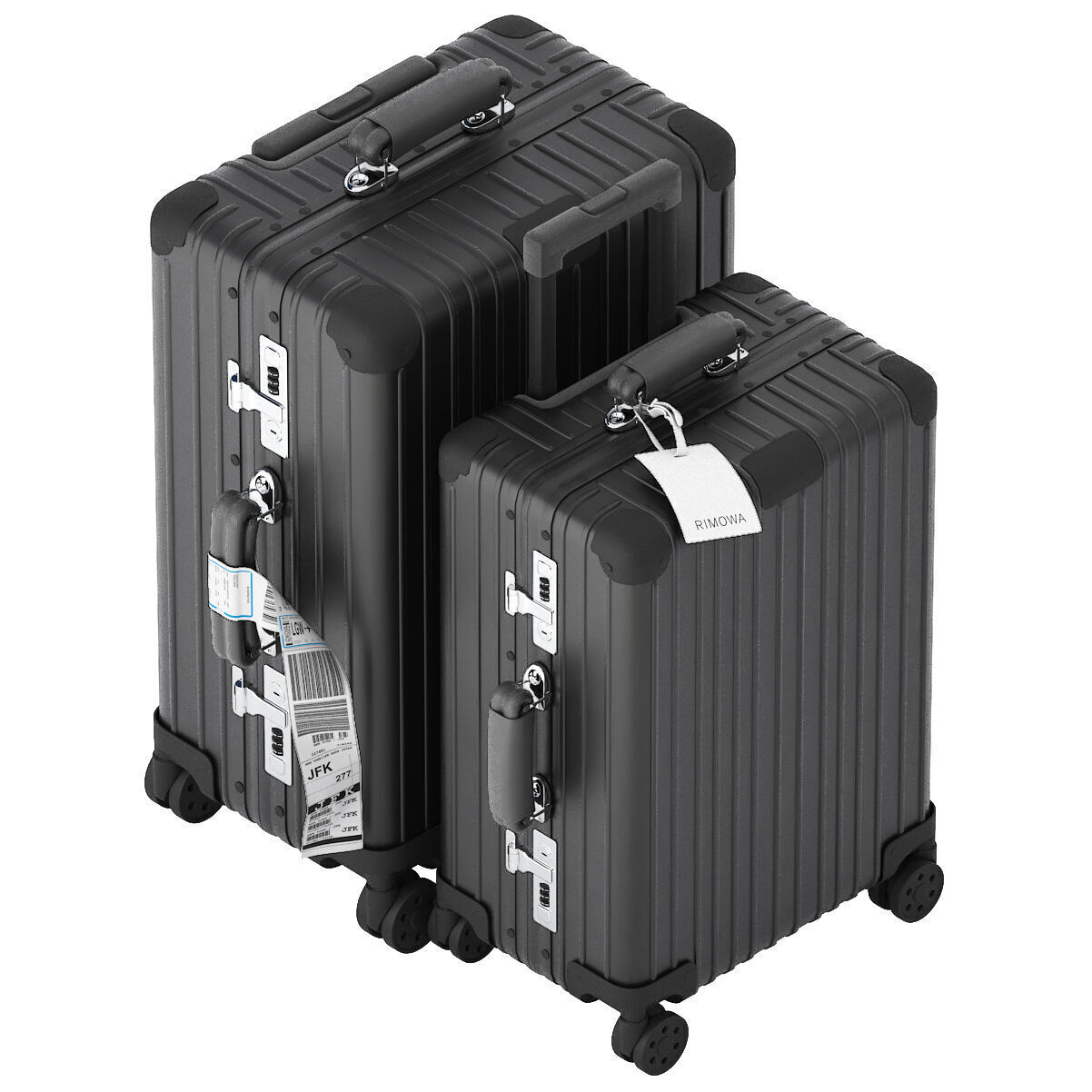 suitcase rimowa classic cabin in black 3D model_4