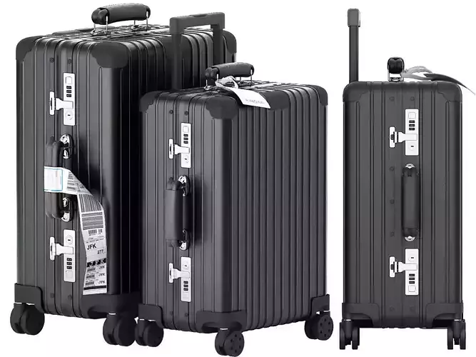 suitcase rimowa classic cabin in black 3D model