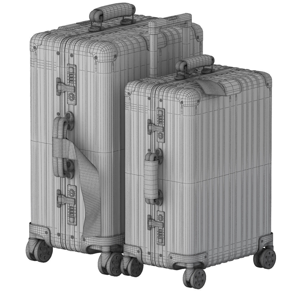 suitcase rimowa classic cabin in black 3D model_6