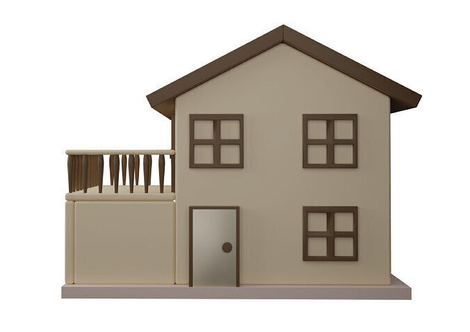 Single house cartoon  3D model 3D model