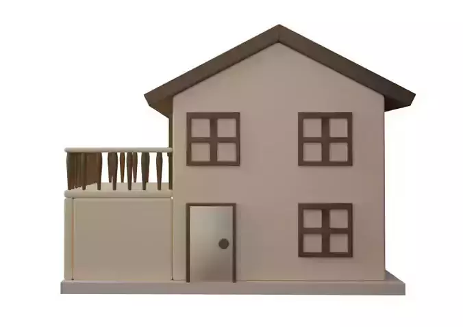 Single house cartoon  3D model
