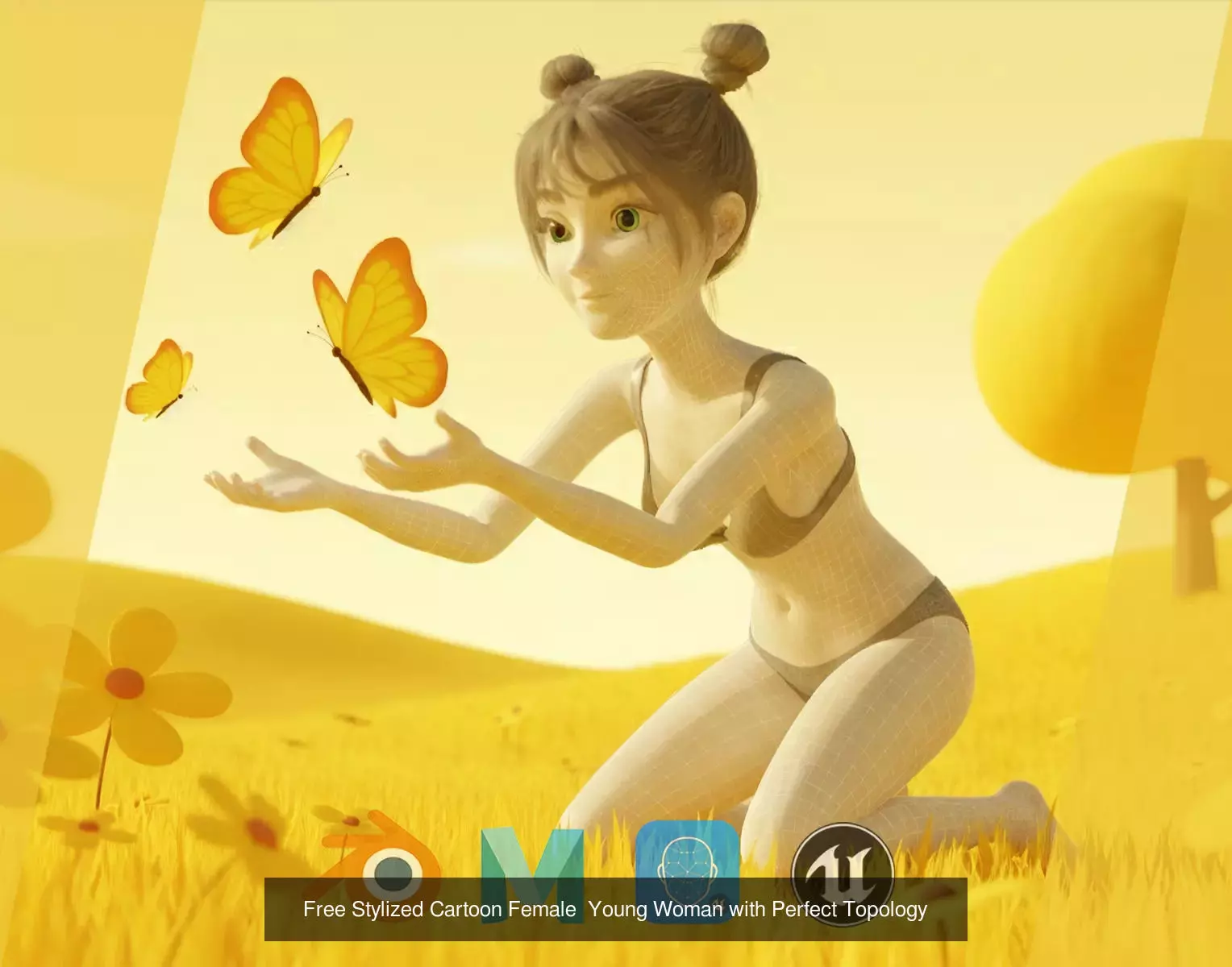 Cartoon Woman 3D Model Collection_2