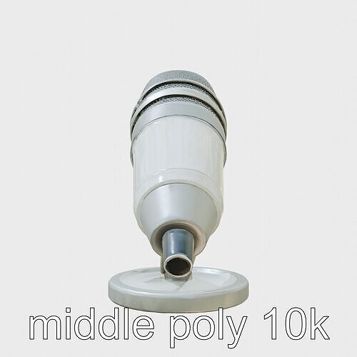 Minimalist Microphone Matte White Model Pack Low-poly 3D model