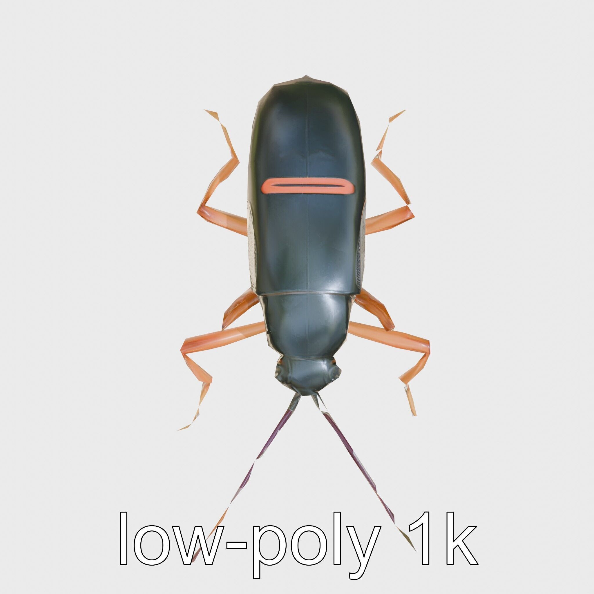 Cockroach Custodian 3D model pack with stylized legs Low-poly 3D model_27