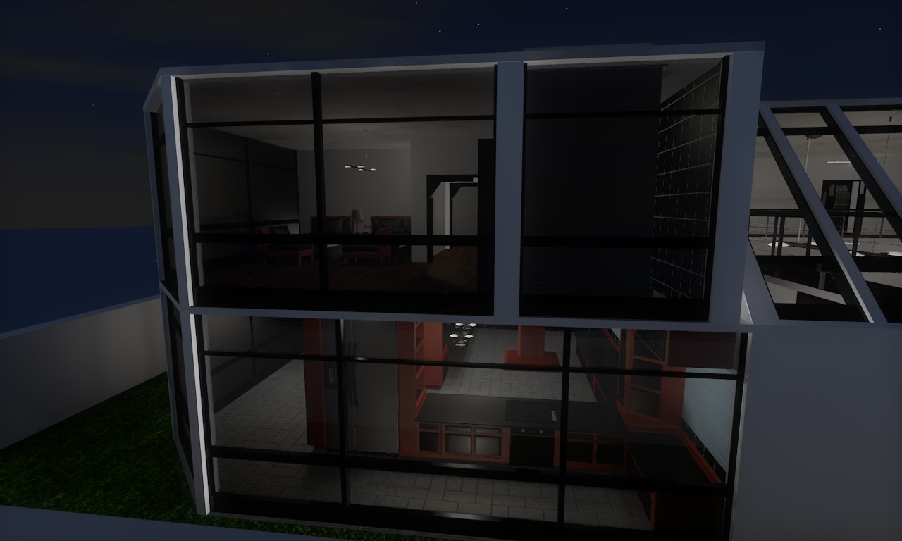 House modern at night 3D model_48