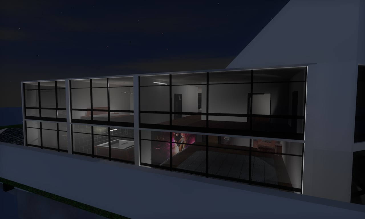 House modern at night 3D model_44