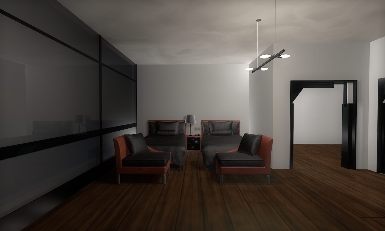 House modern at night 3D model_40