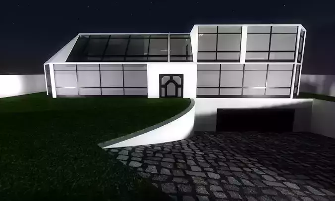 House modern at night