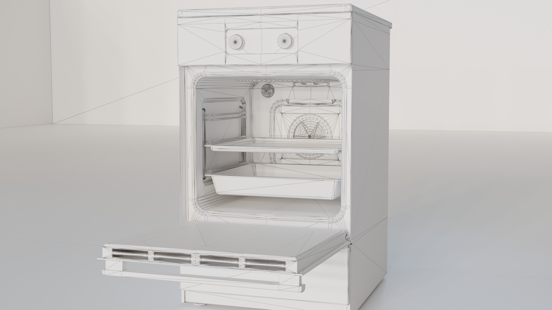 Common Electric Stove Low-poly 3D model_6