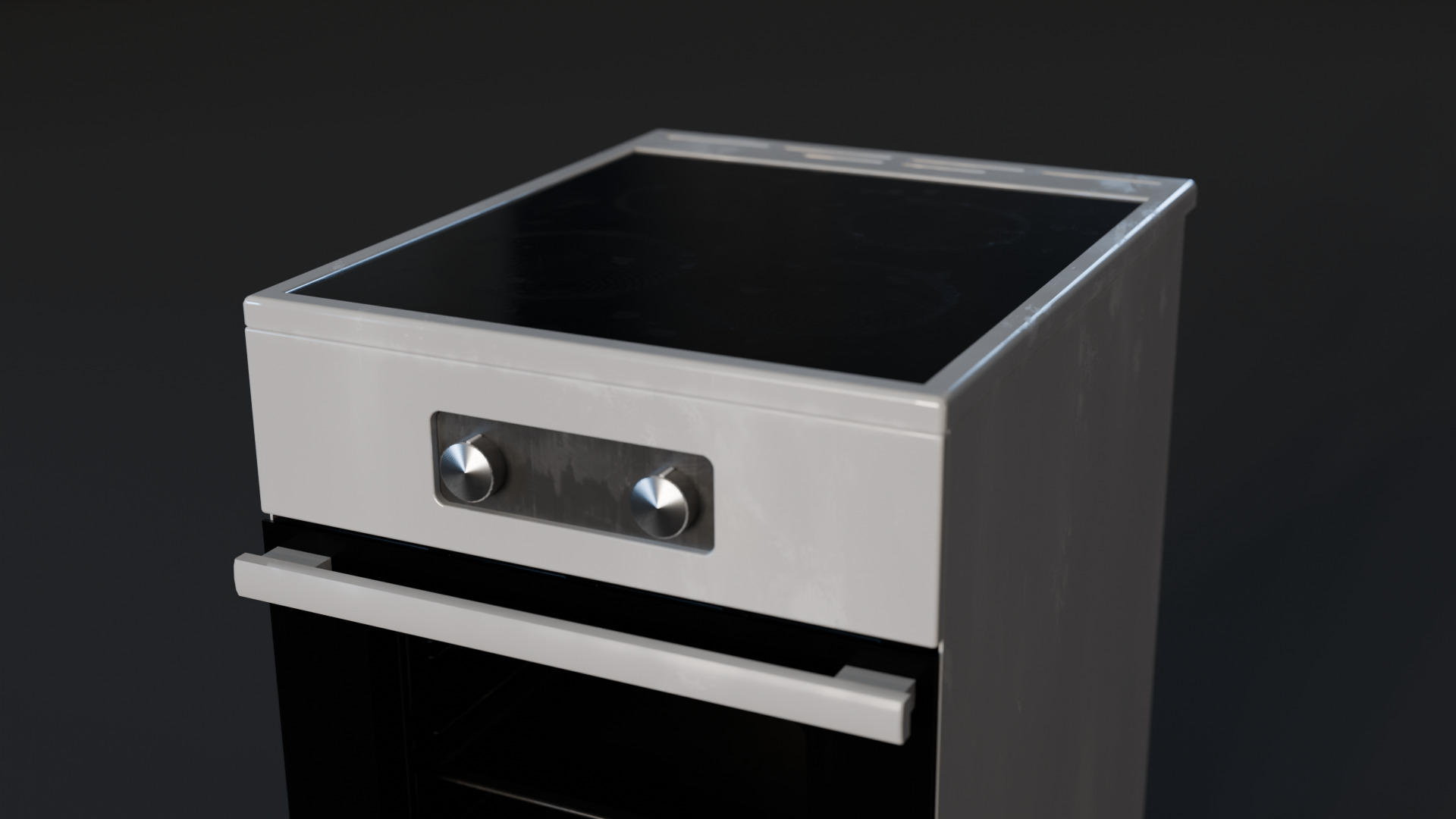 Common Electric Stove Low-poly 3D model_1