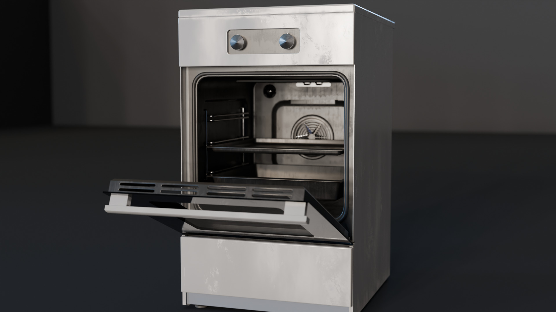 Common Electric Stove Low-poly 3D model_5