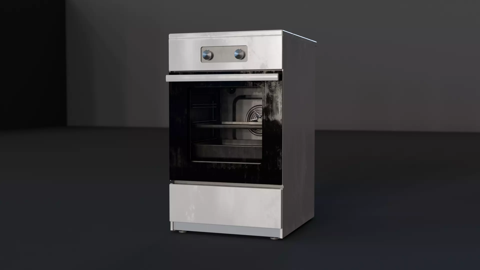 Common Electric Stove Low-poly 3D model_0