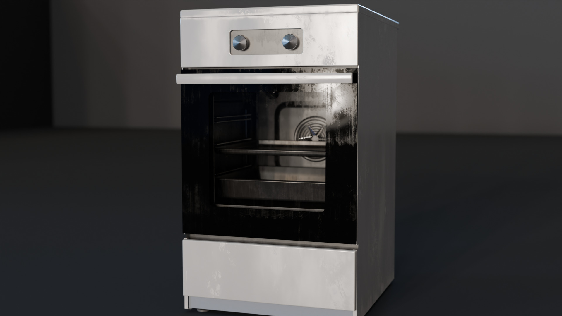 Common Electric Stove Low-poly 3D model_2