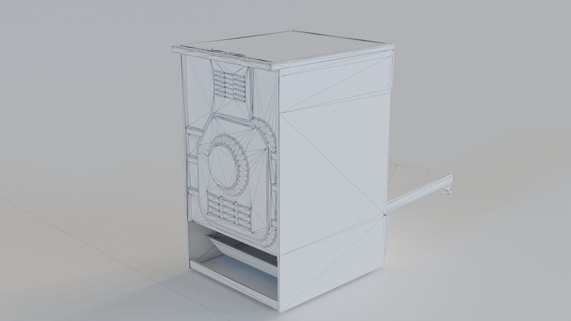 Common Electric Stove Low-poly 3D model_7