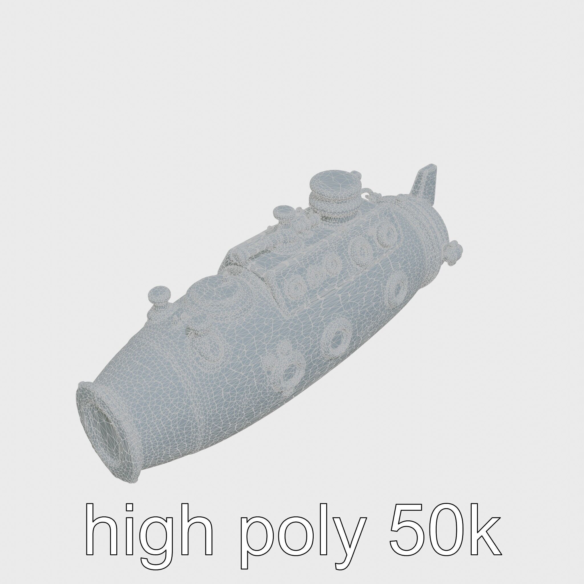 Antique Deep Diver Mechanical Submarine model pack Low-poly 3D model_25