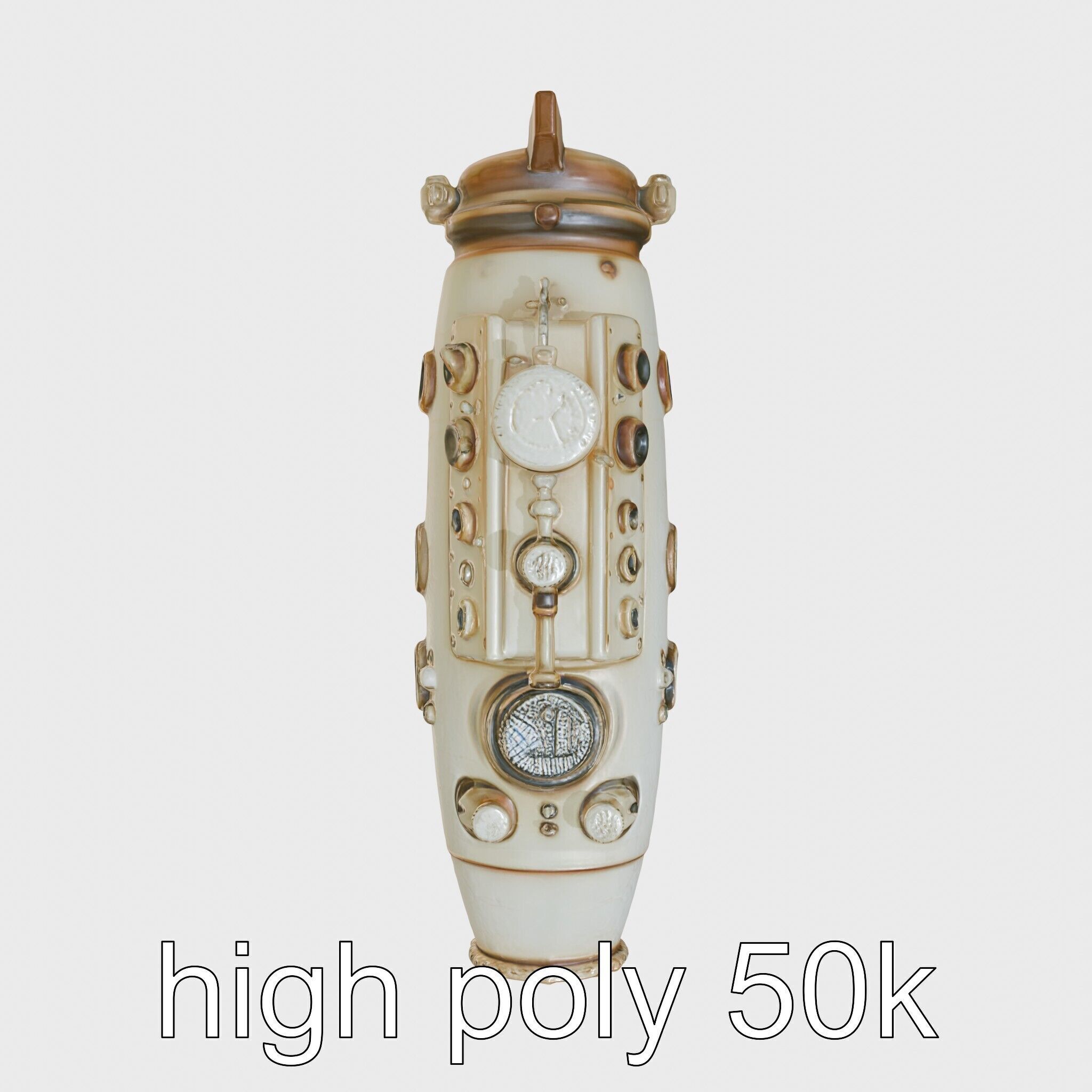 Antique Deep Diver Mechanical Submarine model pack Low-poly 3D model_20
