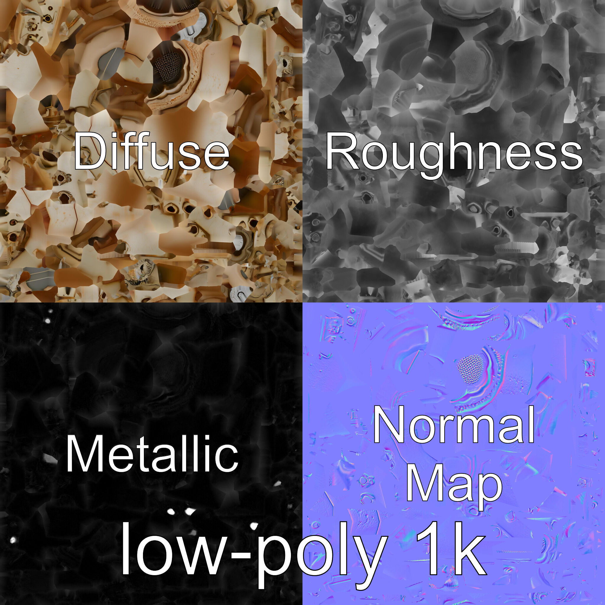 Antique Deep Diver Mechanical Submarine model pack Low-poly 3D model_4