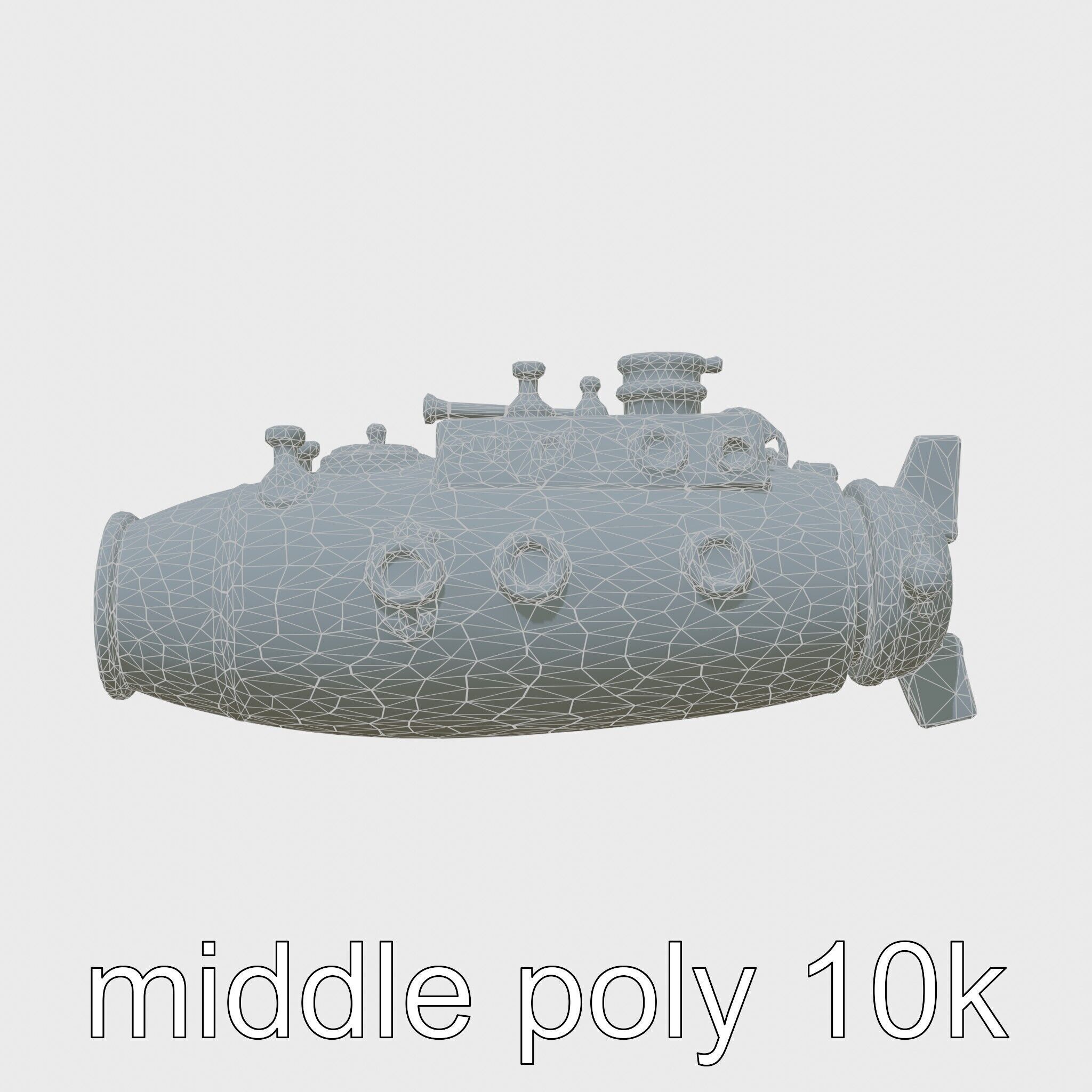 Antique Deep Diver Mechanical Submarine model pack Low-poly 3D model_28