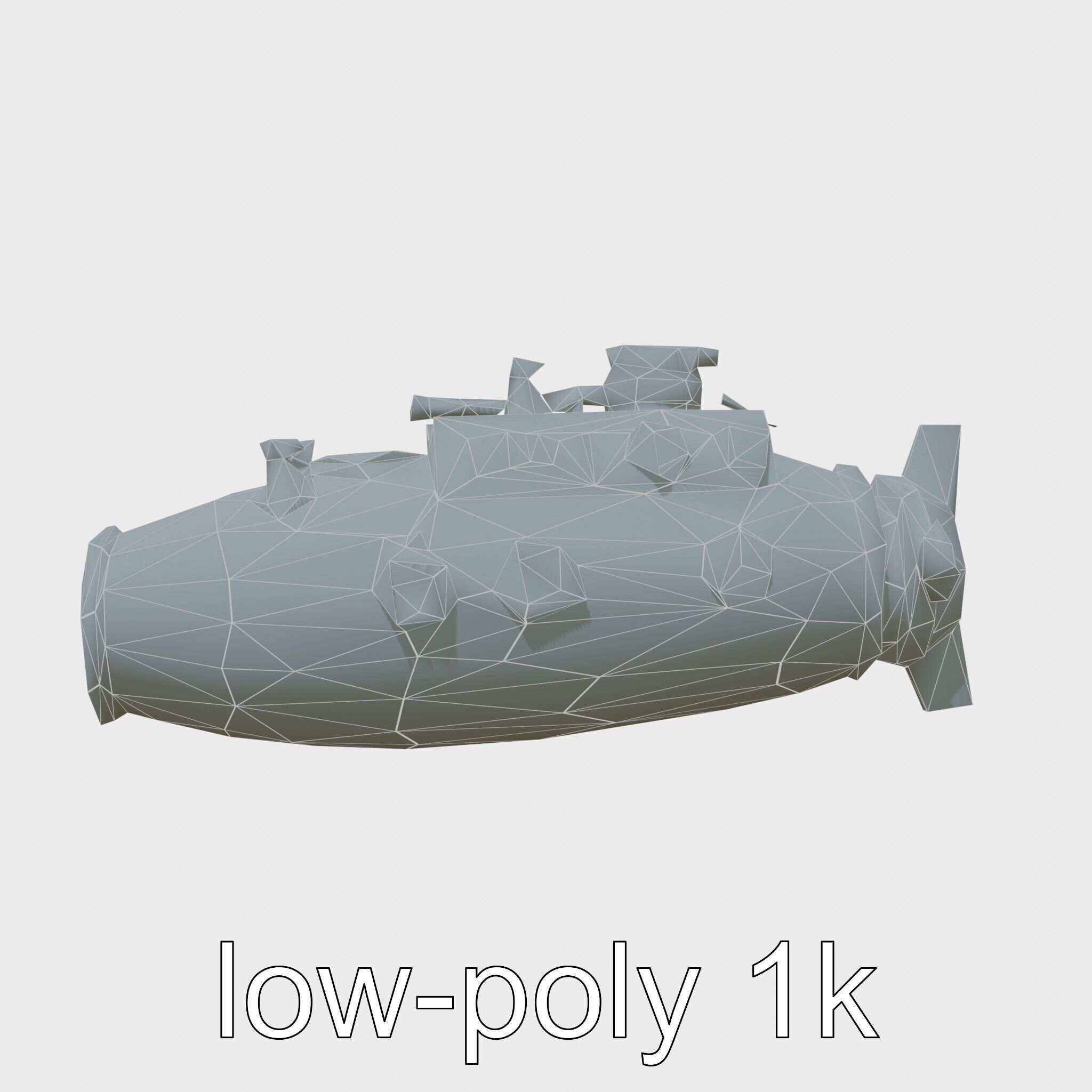 Antique Deep Diver Mechanical Submarine model pack Low-poly 3D model_21