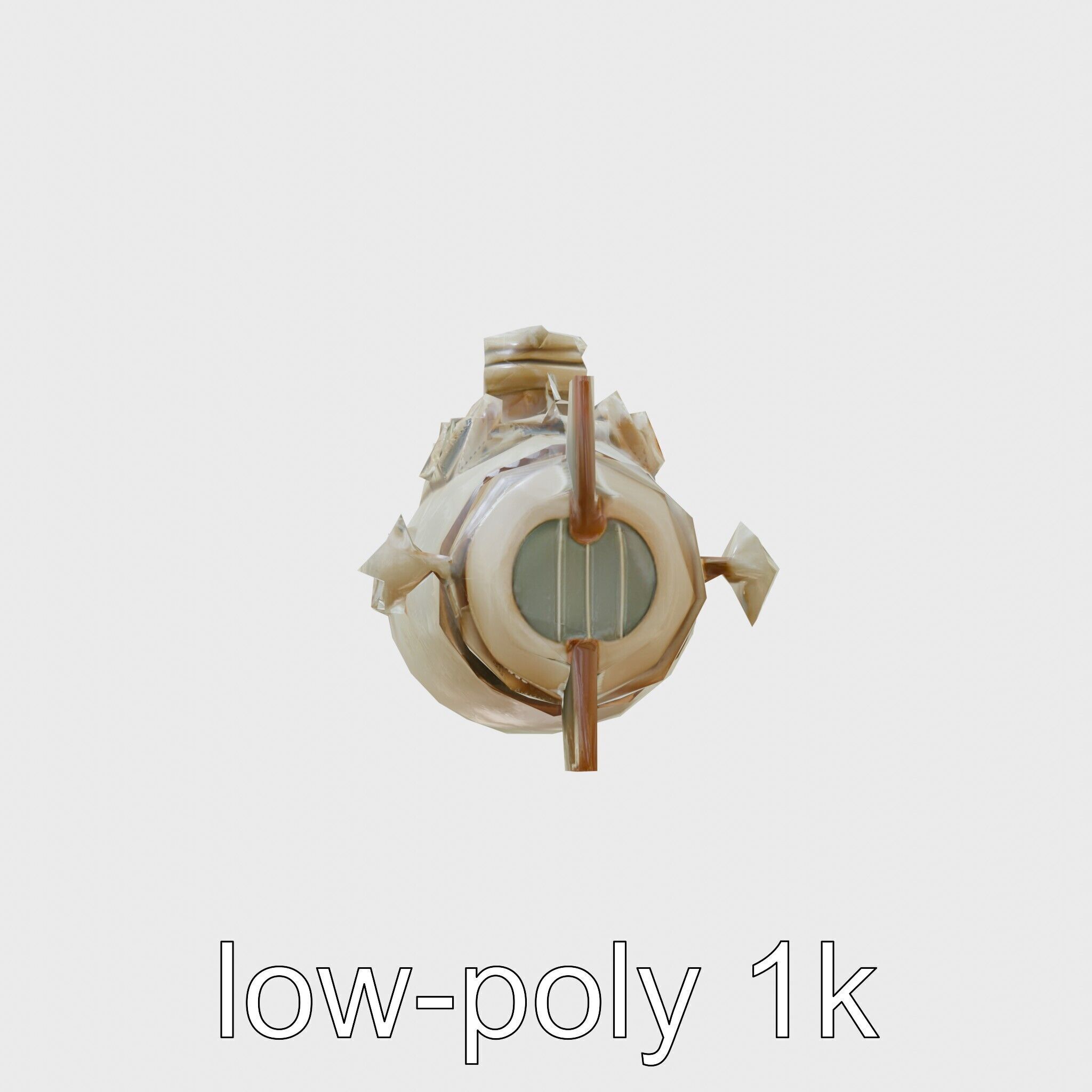 Antique Deep Diver Mechanical Submarine model pack Low-poly 3D model_7