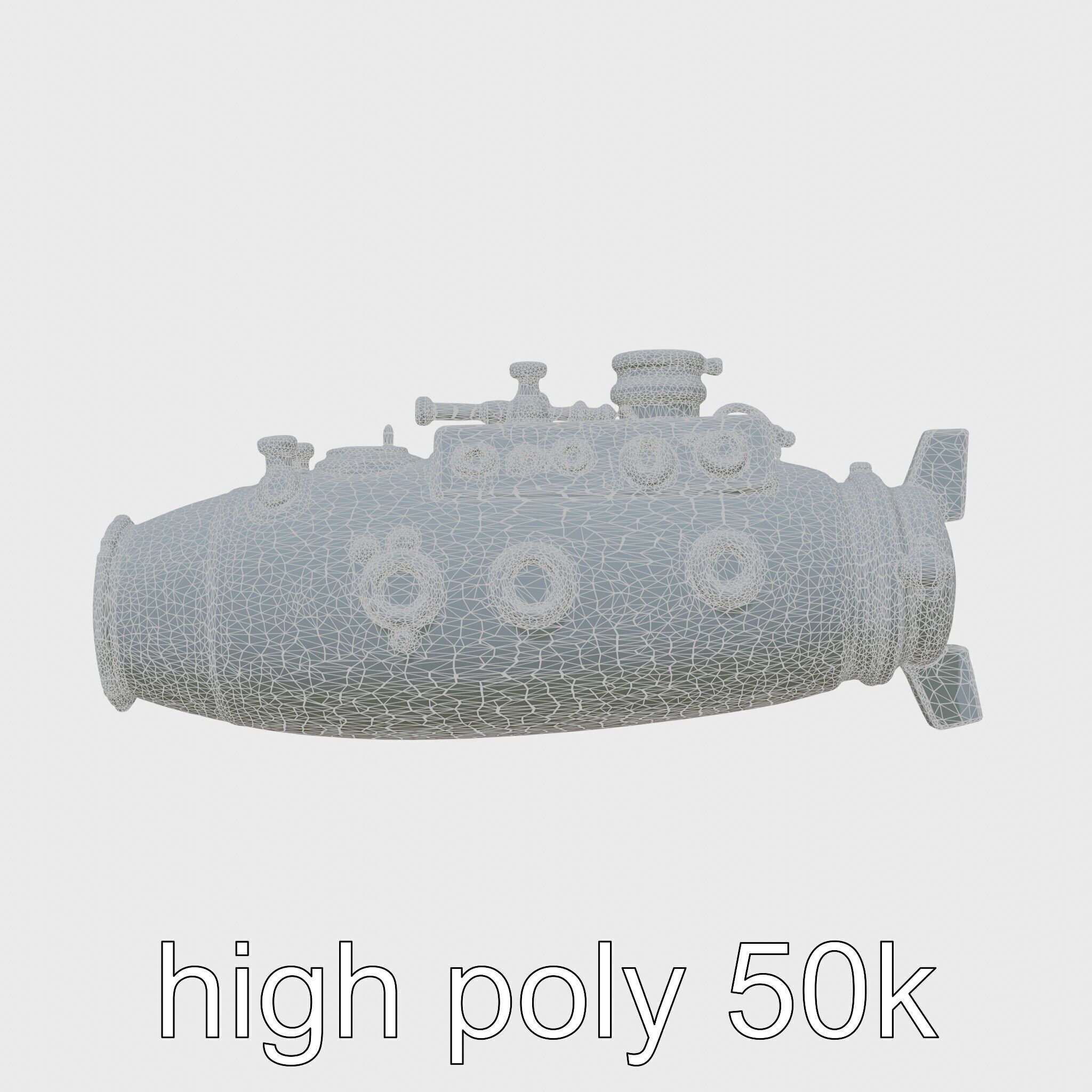 Antique Deep Diver Mechanical Submarine model pack Low-poly 3D model_22