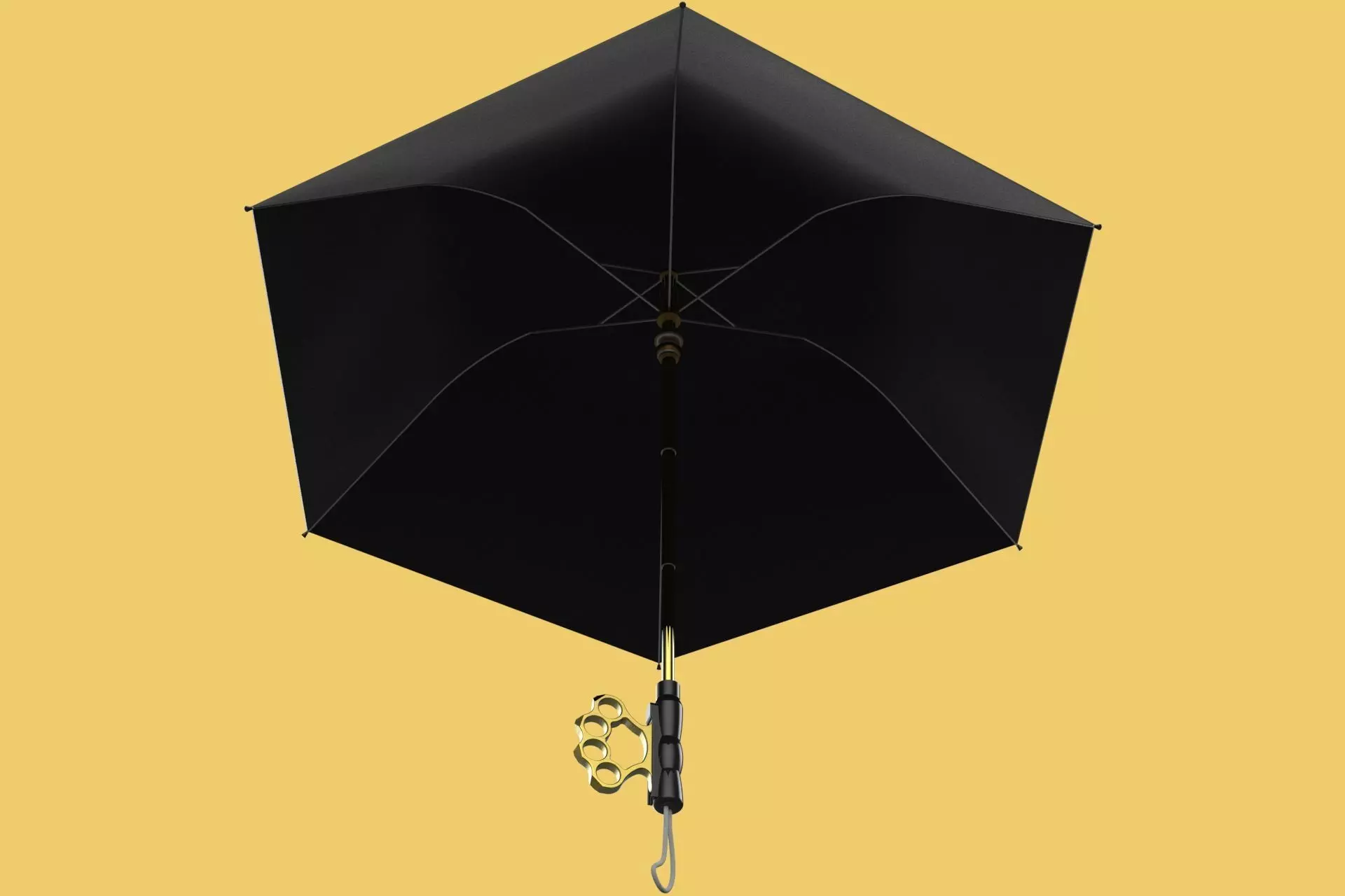 DETACHABLE BRASS KNUCKLES KNUCKLE DUSTER SELF DEFENSE UMBRELLA 3D model_0