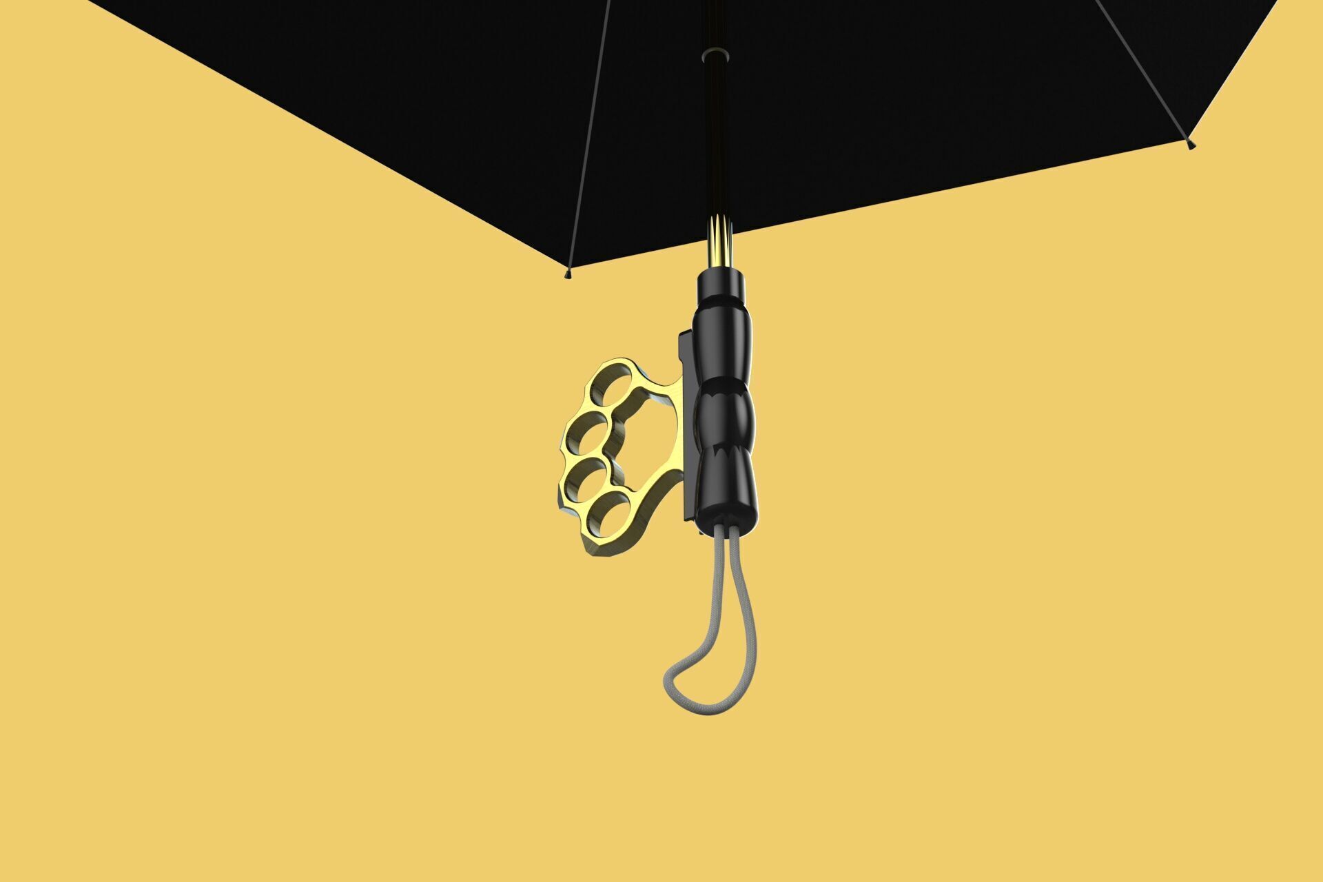 DETACHABLE BRASS KNUCKLES KNUCKLE DUSTER SELF DEFENSE UMBRELLA 3D model_22