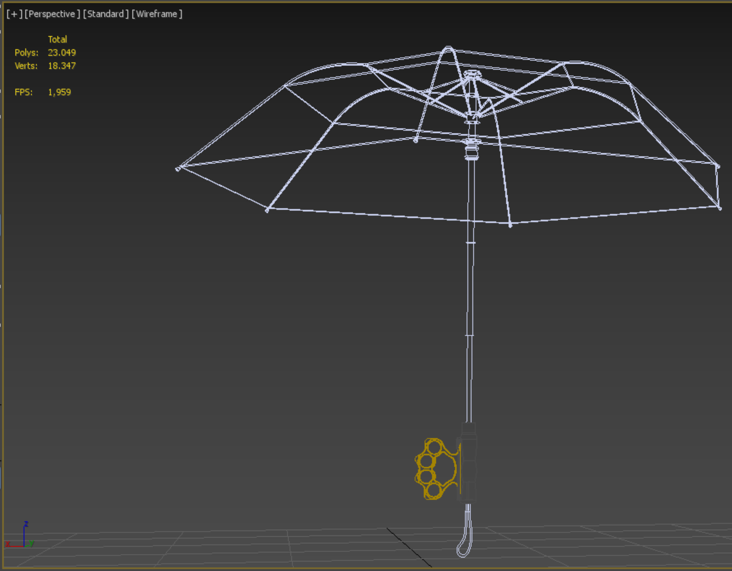 DETACHABLE BRASS KNUCKLES KNUCKLE DUSTER SELF DEFENSE UMBRELLA 3D model_36