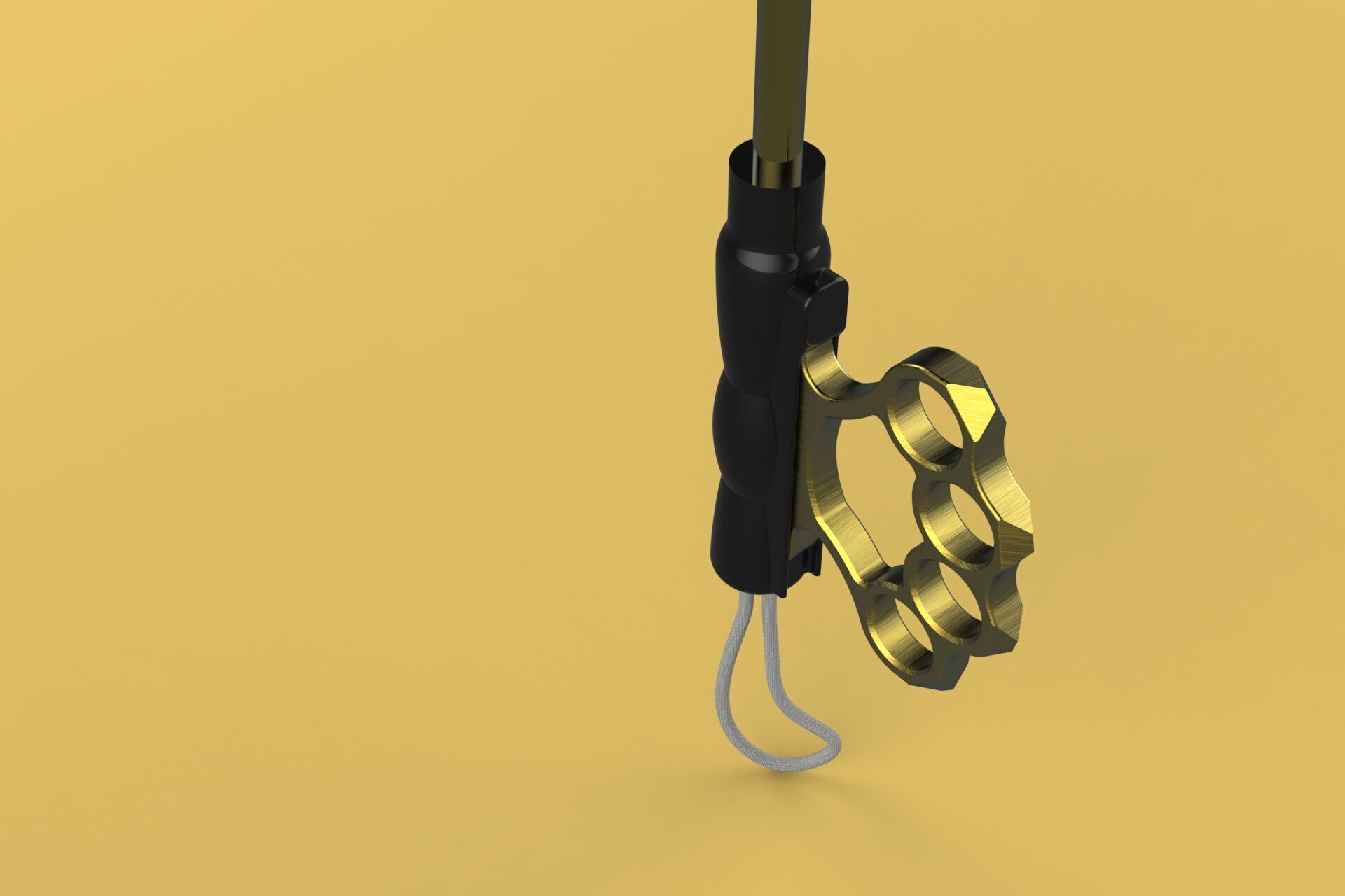 DETACHABLE BRASS KNUCKLES KNUCKLE DUSTER SELF DEFENSE UMBRELLA 3D model_25
