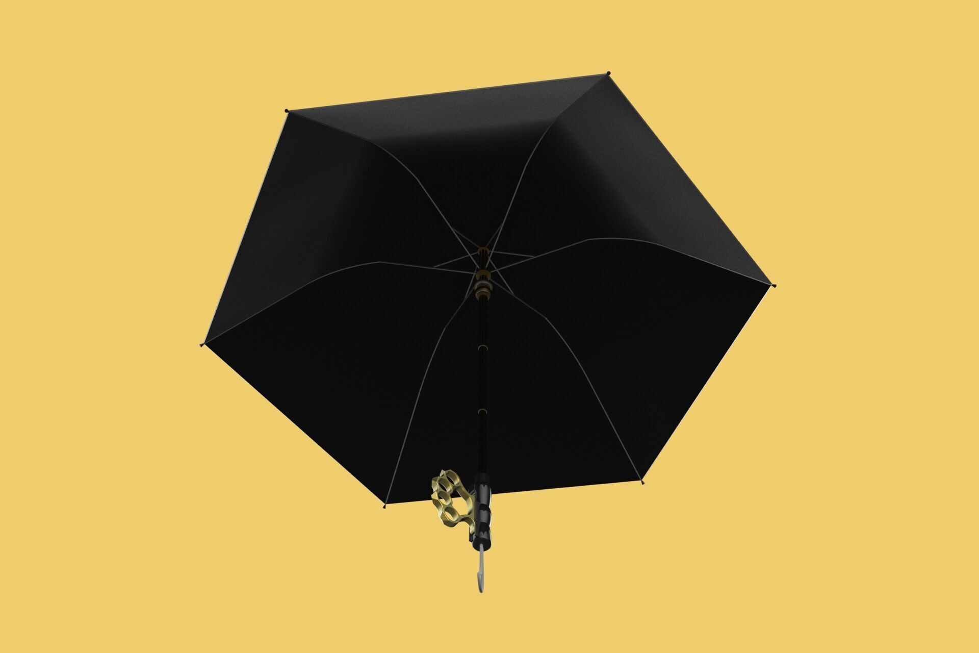 DETACHABLE BRASS KNUCKLES KNUCKLE DUSTER SELF DEFENSE UMBRELLA 3D model_20