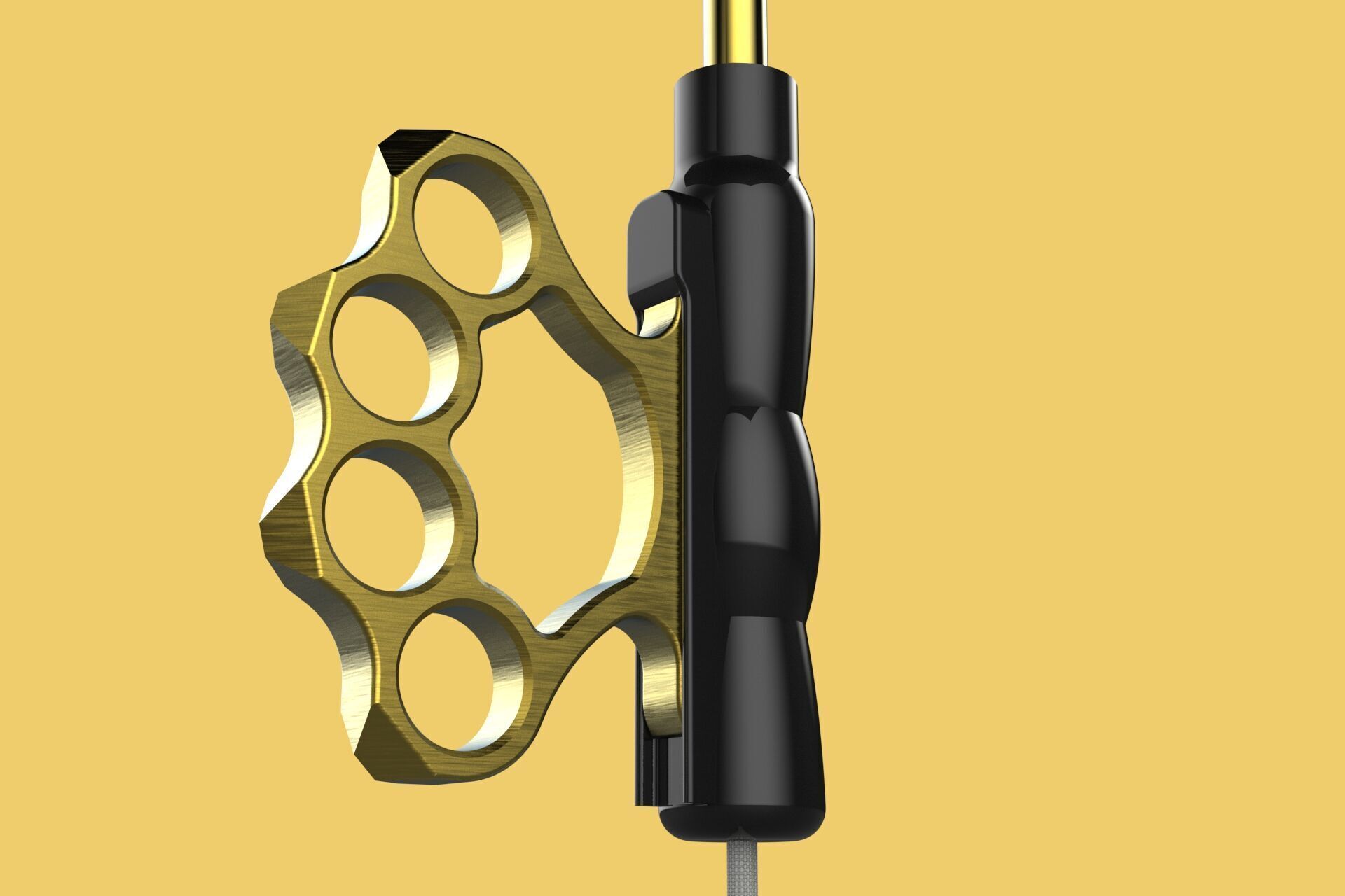 DETACHABLE BRASS KNUCKLES KNUCKLE DUSTER SELF DEFENSE UMBRELLA 3D model_1