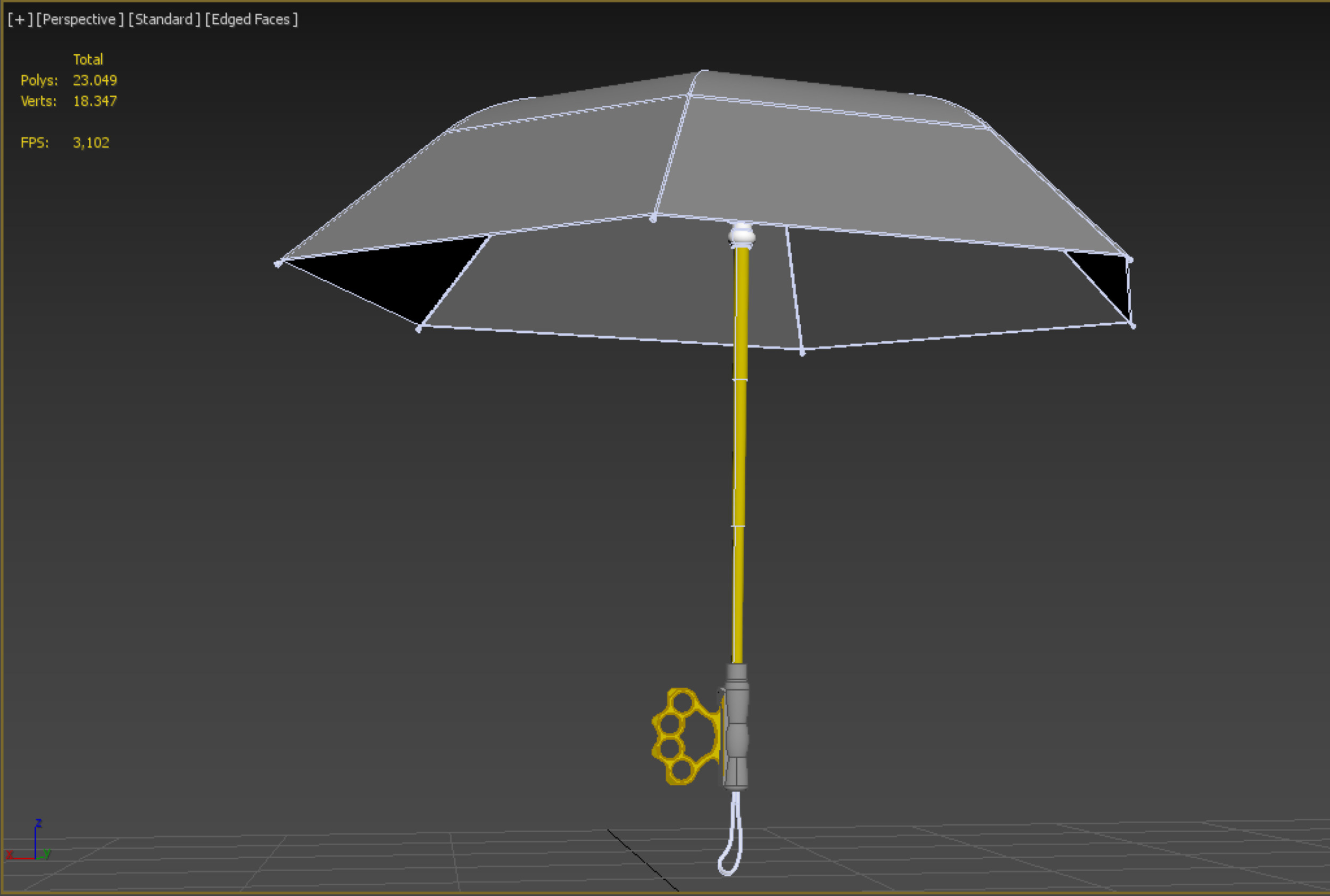 DETACHABLE BRASS KNUCKLES KNUCKLE DUSTER SELF DEFENSE UMBRELLA 3D model_37