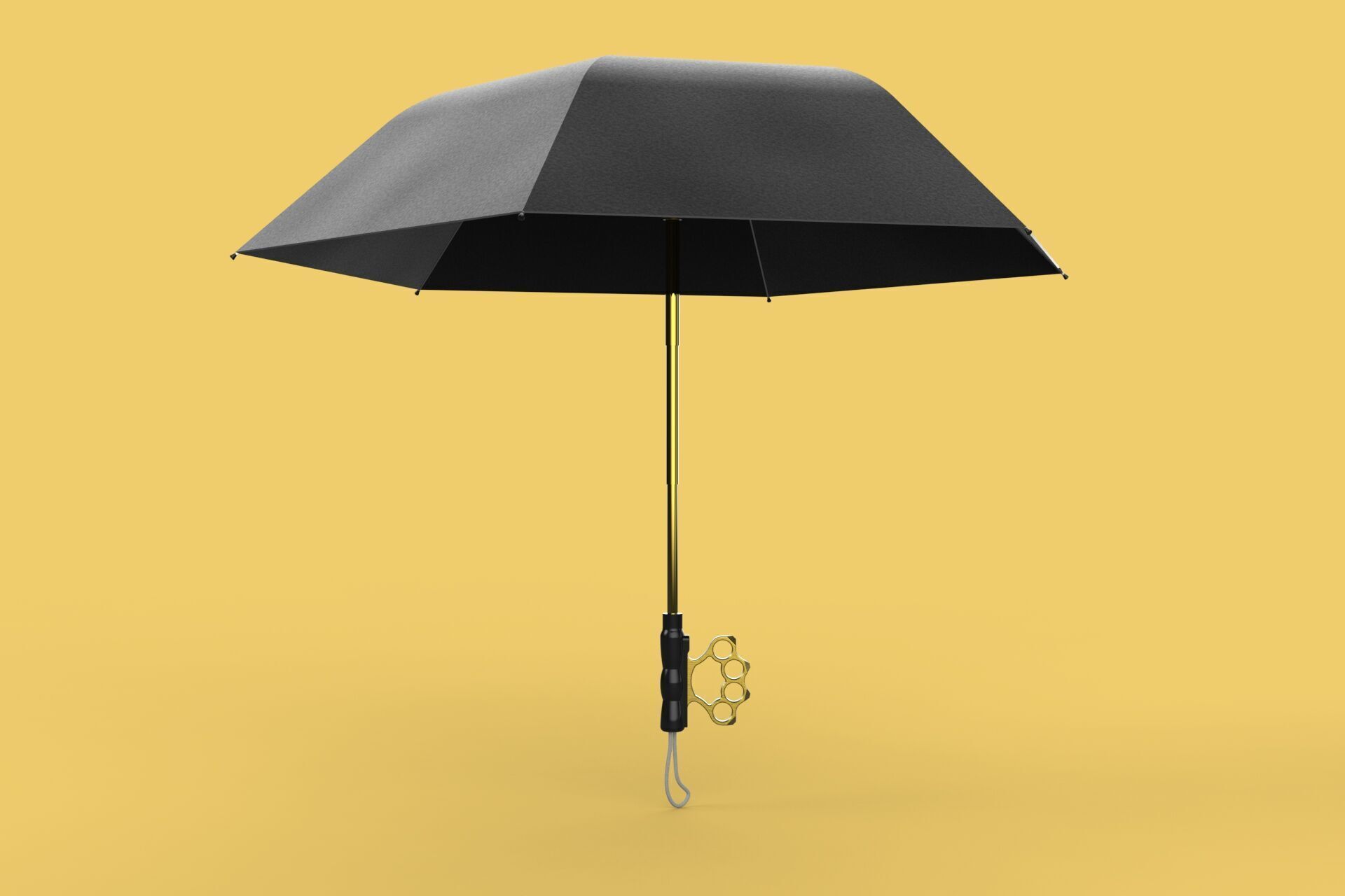 DETACHABLE BRASS KNUCKLES KNUCKLE DUSTER SELF DEFENSE UMBRELLA 3D model_3