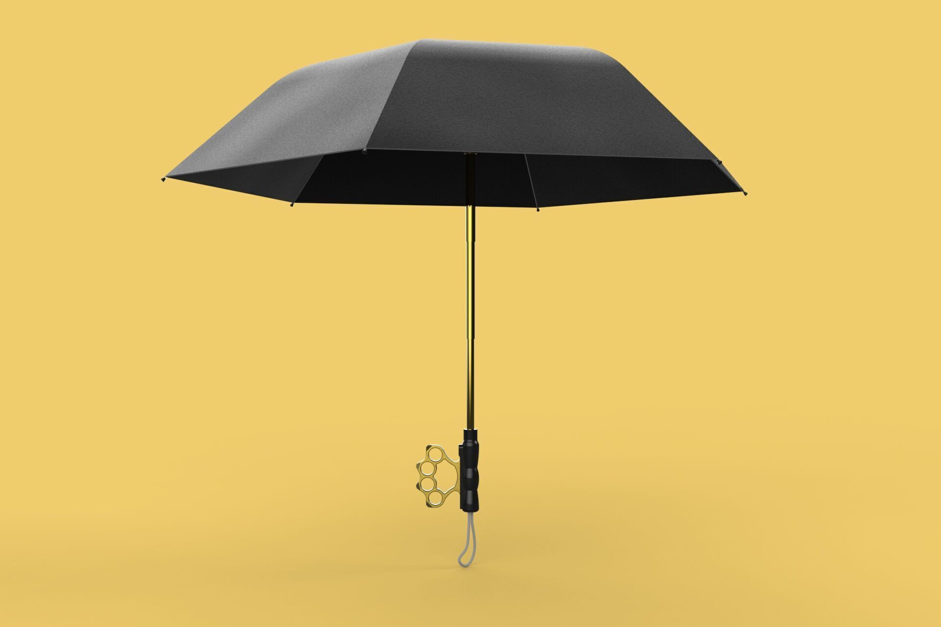 DETACHABLE BRASS KNUCKLES KNUCKLE DUSTER SELF DEFENSE UMBRELLA 3D model_6