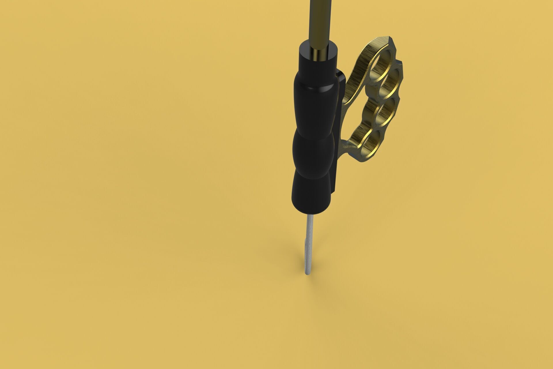 DETACHABLE BRASS KNUCKLES KNUCKLE DUSTER SELF DEFENSE UMBRELLA 3D model_26