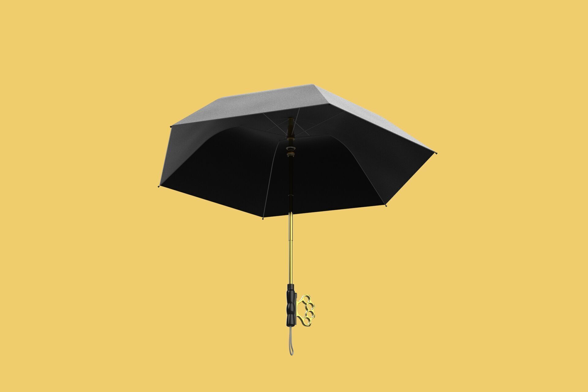 DETACHABLE BRASS KNUCKLES KNUCKLE DUSTER SELF DEFENSE UMBRELLA 3D model_18