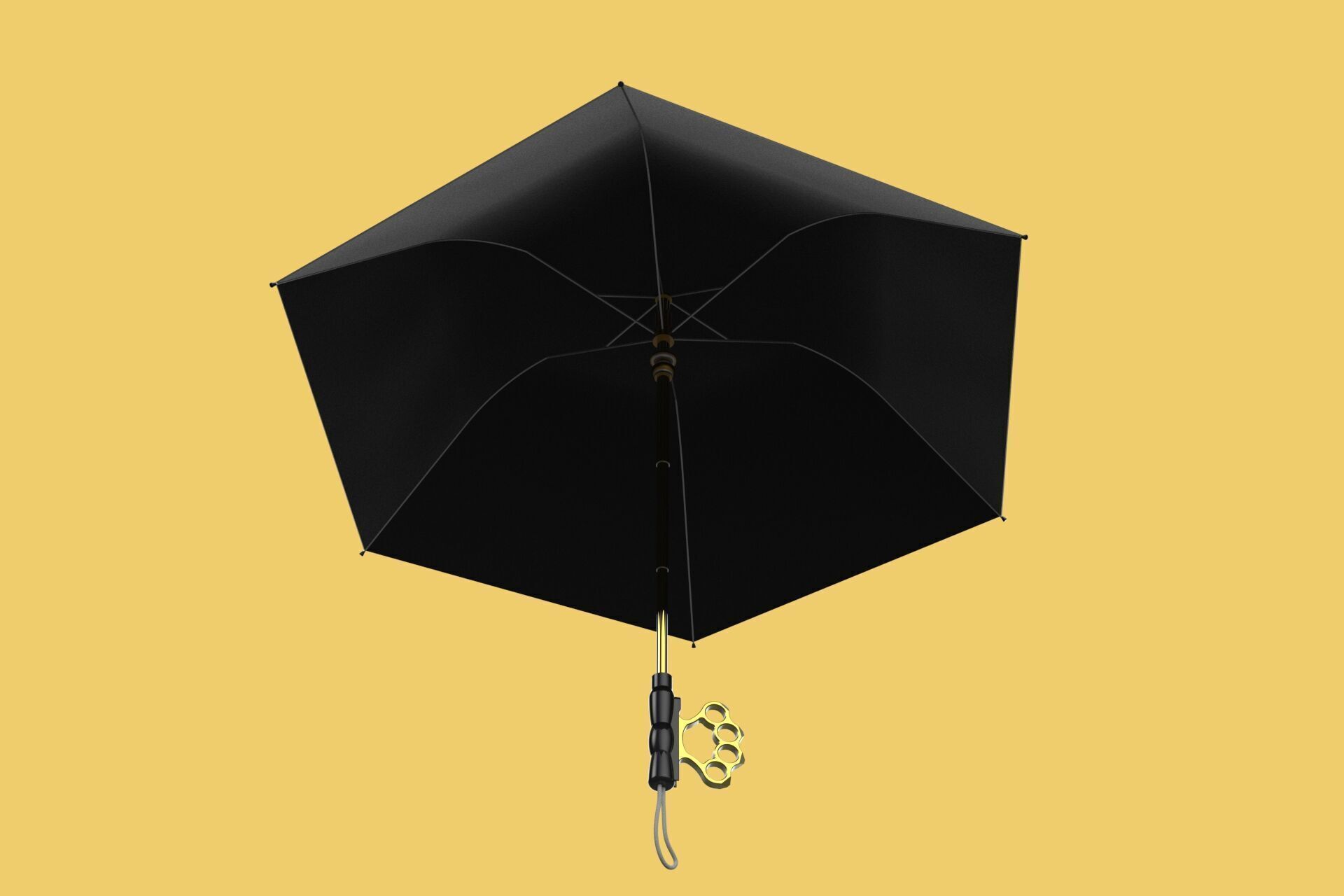 DETACHABLE BRASS KNUCKLES KNUCKLE DUSTER SELF DEFENSE UMBRELLA 3D model_19